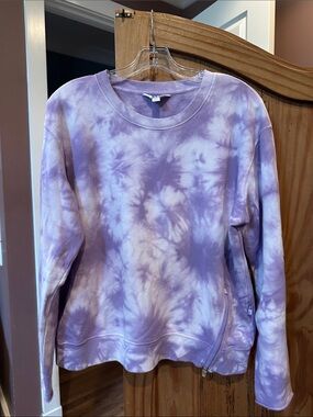 JoyLab Lavender Tie-Dye Crewneck Sweatshirt